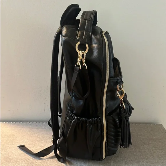 Itzi Ritzi Diaper Bag Backpack Black and Gold, Large Capacity Boss Baby Bag - Picture 3 of 10